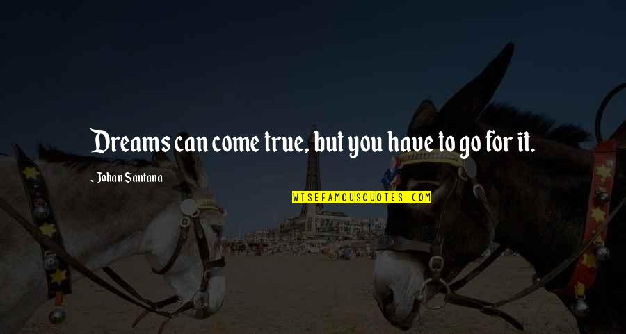 Lack Of Attention Quotes By Johan Santana: Dreams can come true, but you have to