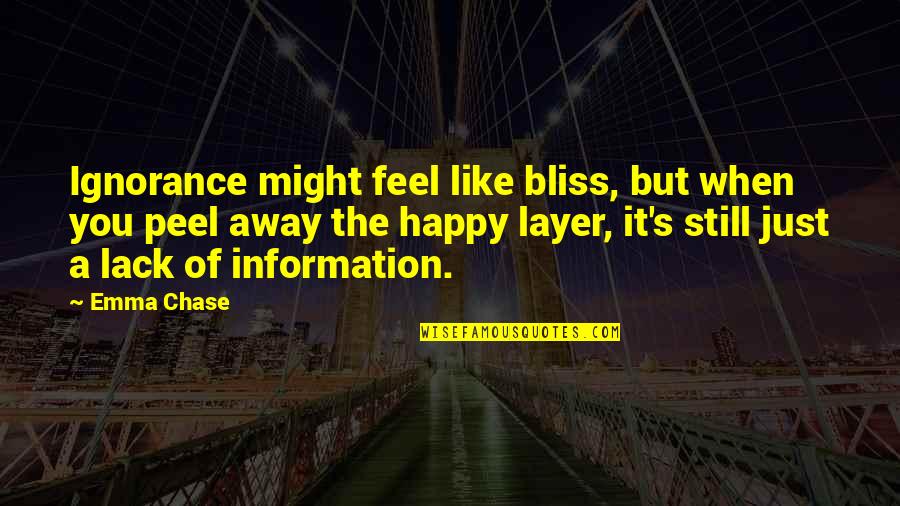 Lack Of Information Quotes By Emma Chase: Ignorance might feel like bliss, but when you