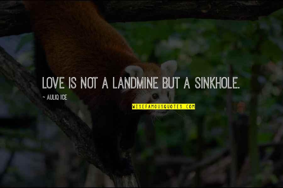 Lack Of Remorse Quotes By Auliq Ice: Love is not a landmine but a sinkhole.