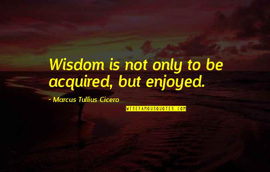 Lack Of Understanding In Love Quotes By Marcus Tullius Cicero: Wisdom is not only to be acquired, but