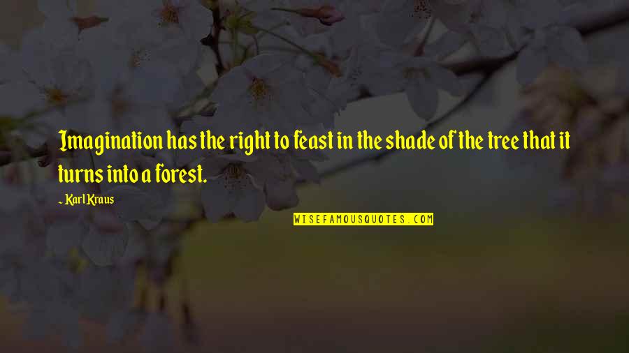 Lacolle Poblacion Quotes By Karl Kraus: Imagination has the right to feast in the Lacolle Poblacion Quotes By Karl Kraus: Imagination has the right to feast in the