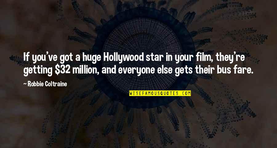 Lacourbas Quotes By Robbie Coltraine: If you've got a huge Hollywood star in Lacourbas Quotes By Robbie Coltraine: If you've got a huge Hollywood star in