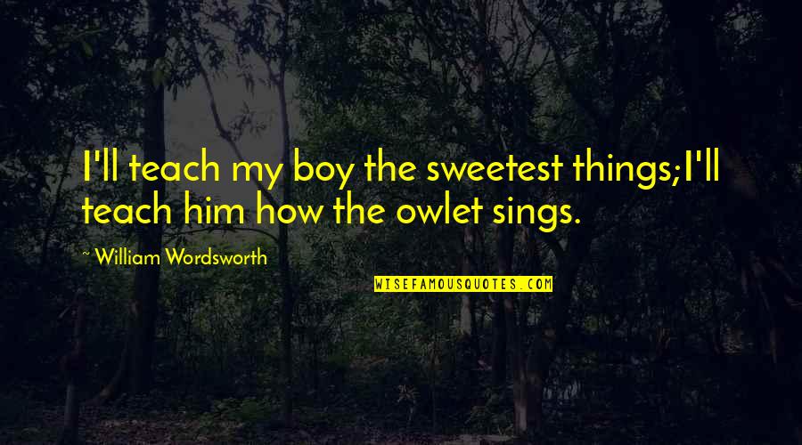 Lacsar Quotes By William Wordsworth: I'll teach my boy the sweetest things;I'll teach