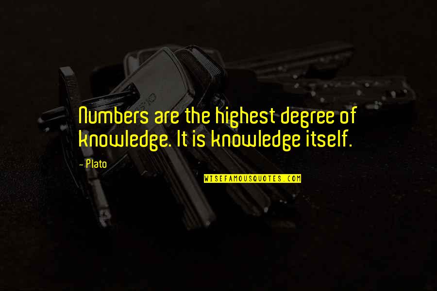 Ladang Getah Quotes By Plato: Numbers are the highest degree of knowledge. It