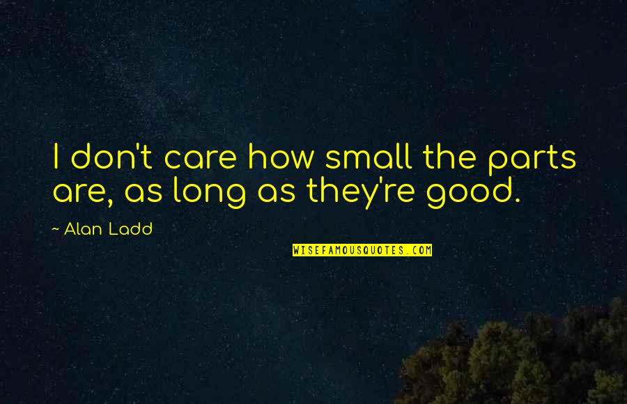 Ladd Quotes By Alan Ladd: I don't care how small the parts are,