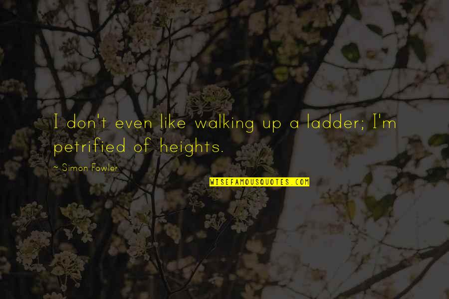 Ladder Quotes By Simon Fowler: I don't even like walking up a ladder;