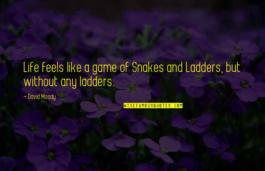 Ladders And Life Quotes By David Moody: Life feels like a game of Snakes and