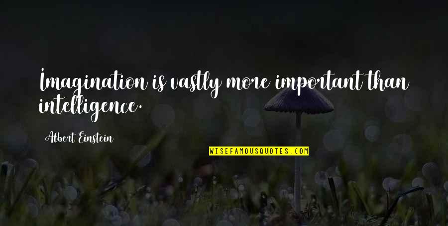 Laddi Shah Quotes By Albert Einstein: Imagination is vastly more important than intelligence. Laddi Shah Quotes By Albert Einstein: Imagination is vastly more important than intelligence.