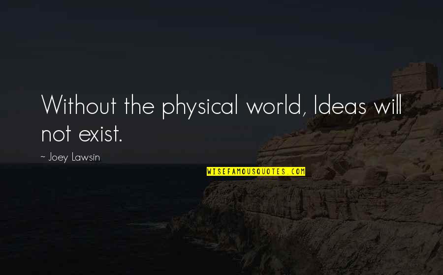 Ladelle Quotes By Joey Lawsin: Without the physical world, Ideas will not exist.