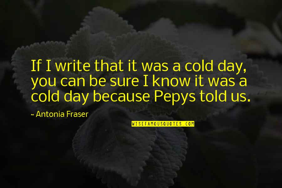 Ladies Of Lallybroch Quotes By Antonia Fraser: If I write that it was a cold