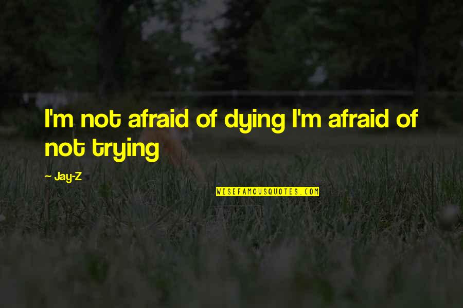 Ladies Work Bags Quotes By Jay-Z: I'm not afraid of dying I'm afraid of