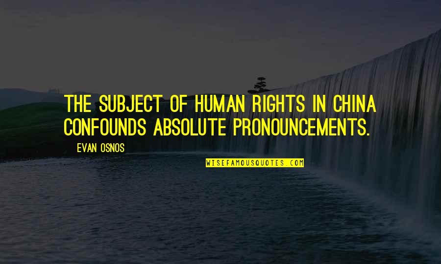 Ladisaristorazione Quotes By Evan Osnos: The subject of human rights in China confounds