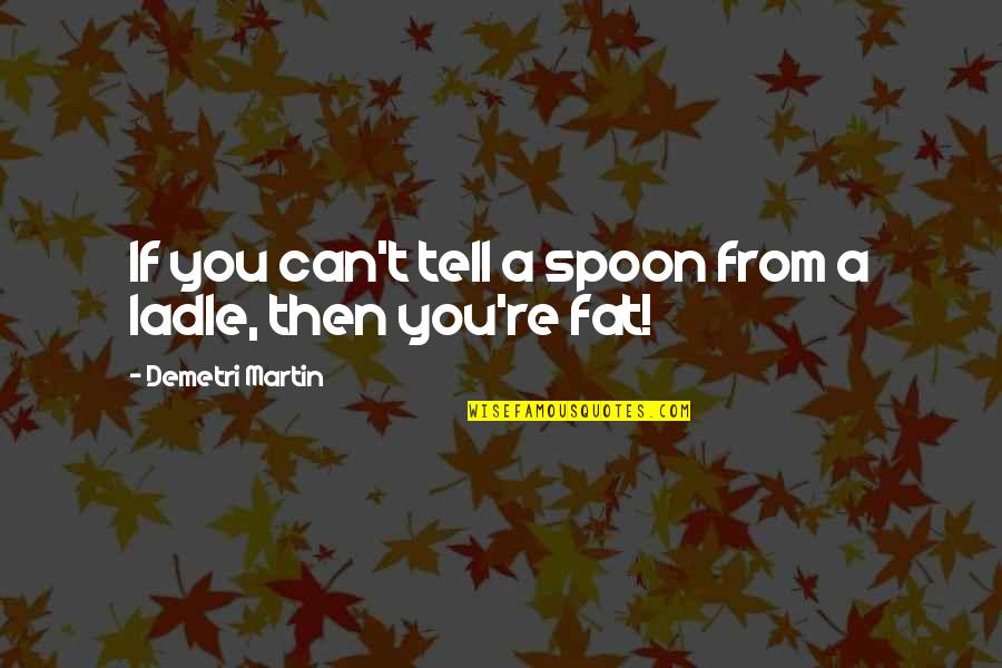 Ladle Spoon Quotes By Demetri Martin: If you can't tell a spoon from a