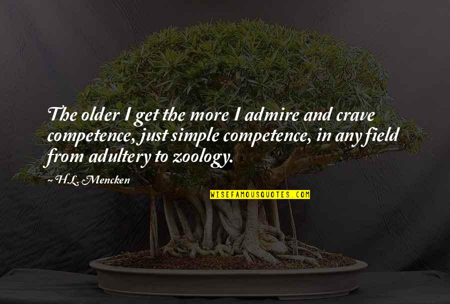 L'admire Quotes By H.L. Mencken: The older I get the more I admire
