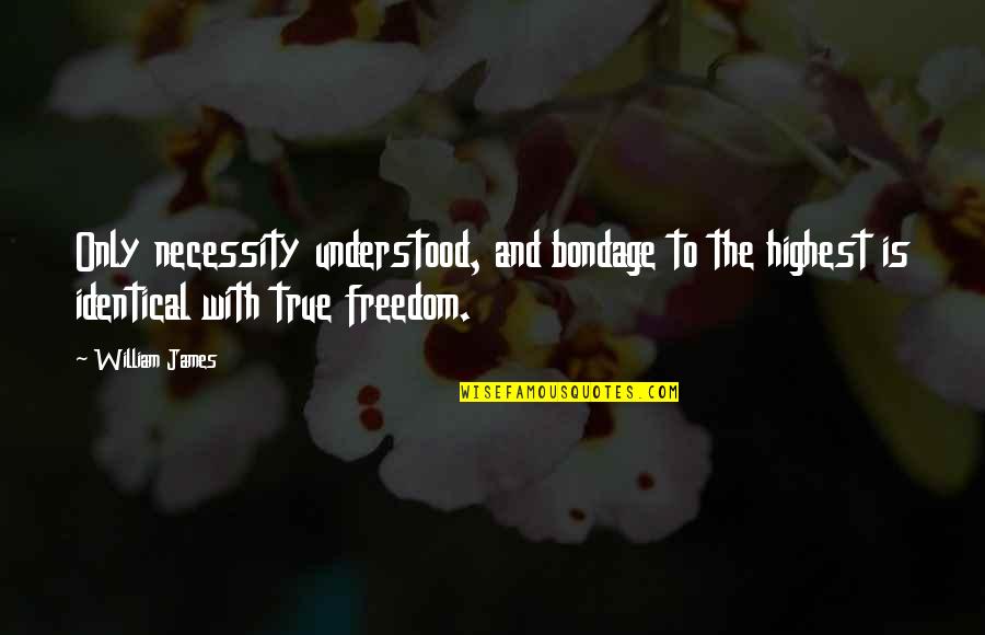 Ladrando En Quotes By William James: Only necessity understood, and bondage to the highest Ladrando En Quotes By William James: Only necessity understood, and bondage to the highest