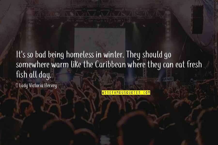 Lady For A Day Quotes By Lady Victoria Hervey: It's so bad being homeless in winter. They Lady For A Day Quotes By Lady Victoria Hervey: It's so bad being homeless in winter. They