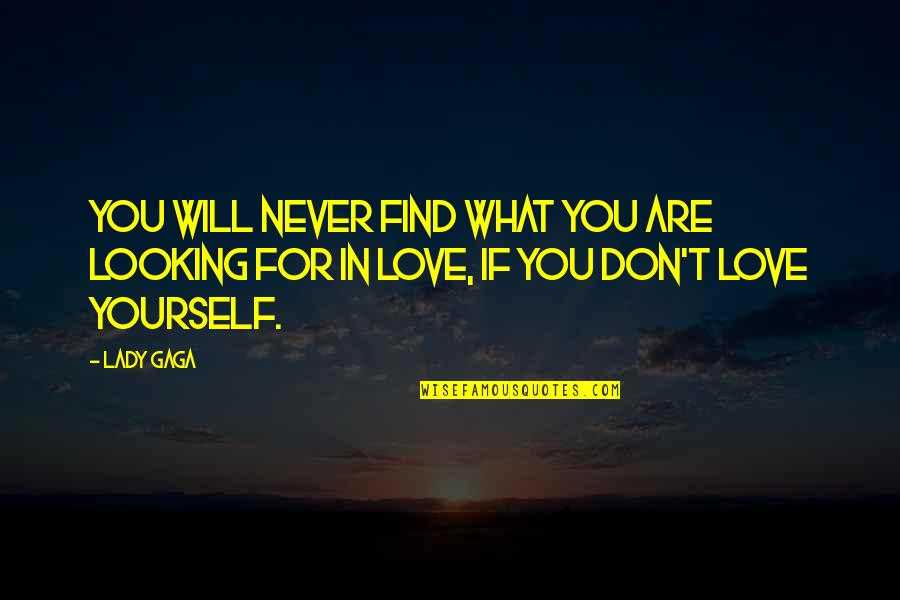 Lady Gaga Love Quotes By Lady Gaga: You will never find what you are looking