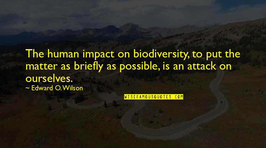 Lady In Red Quotes By Edward O. Wilson: The human impact on biodiversity, to put the