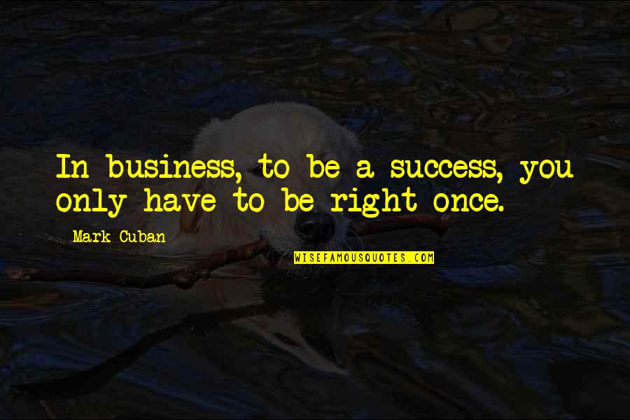 Lady Mary Wroth Quotes By Mark Cuban: In business, to be a success, you only