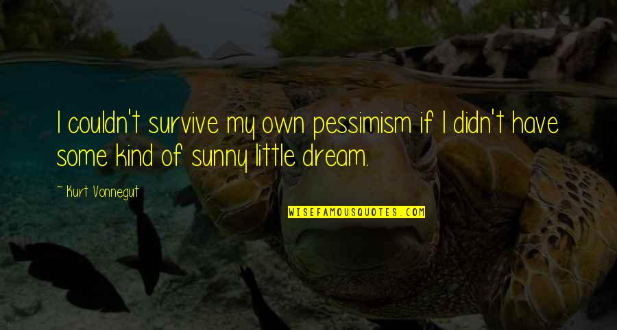 Lady Of Leisure Funny Quotes By Kurt Vonnegut: I couldn't survive my own pessimism if I