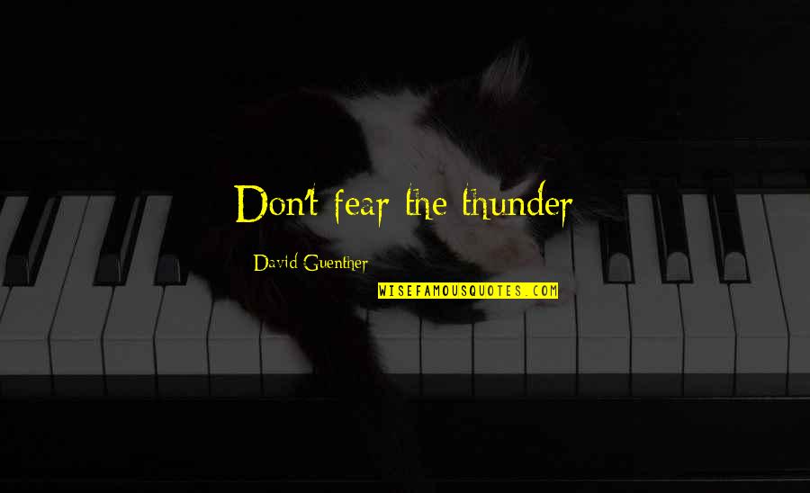 Laesa Dominicana Quotes By David Guenther: Don't fear the thunder