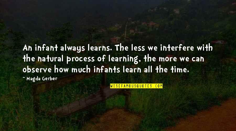 Laetari Quotes By Magda Gerber: An infant always learns. The less we interfere