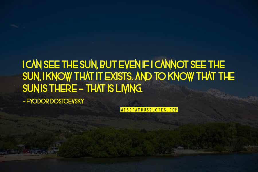 Lagarto Juancho Quotes By Fyodor Dostoevsky: I can see the sun, but even if