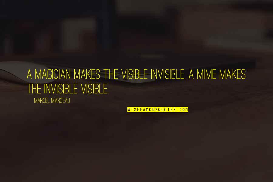 Lagdameo Kids Quotes By Marcel Marceau: A magician makes the visible invisible. A mime