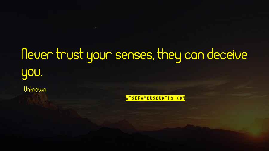 Lagerman Show Quotes By Unknown: Never trust your senses, they can deceive you.
