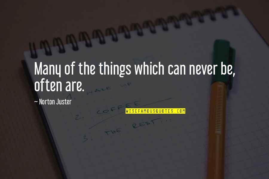 Lagoa Das Quotes By Norton Juster: Many of the things which can never be,