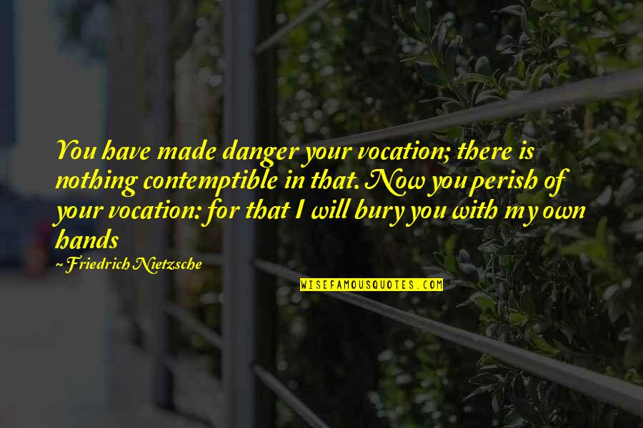 Lagoya Alexandre Quotes By Friedrich Nietzsche: You have made danger your vocation; there is