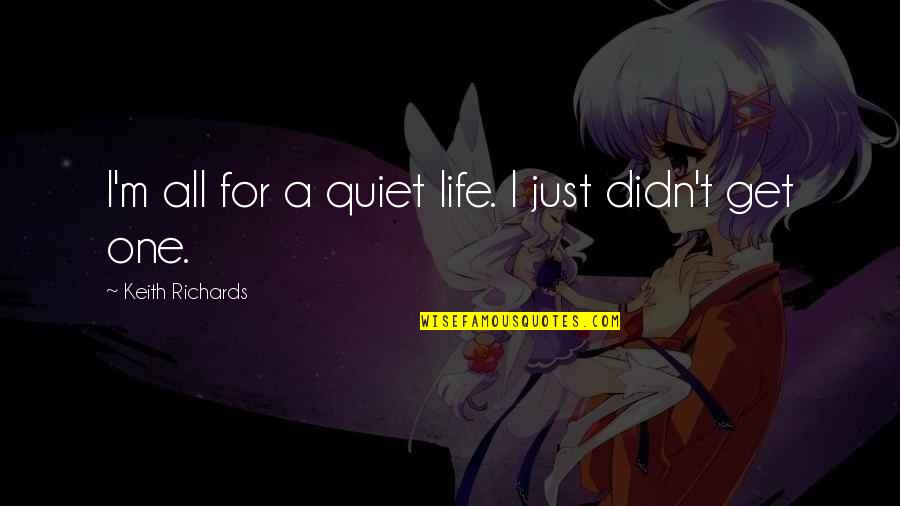 Lagte Punjab Quotes By Keith Richards: I'm all for a quiet life. I just