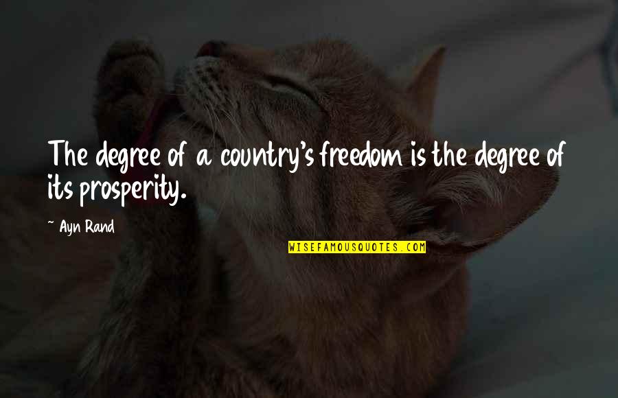 Lagunillas Quotes By Ayn Rand: The degree of a country's freedom is the