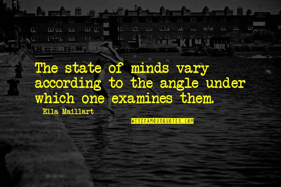 Lahan Adalah Quotes By Ella Maillart: The state of minds vary according to the