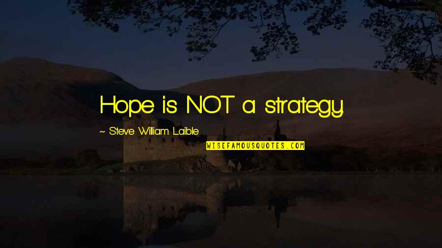 Laible Quotes By Steve William Laible: Hope is NOT a strategy.