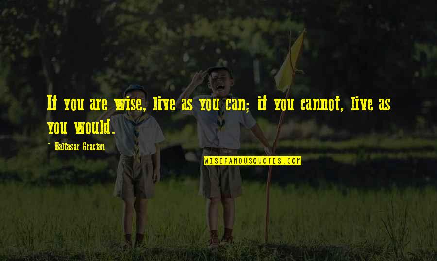 Laibon Lenana Quotes By Baltasar Gracian: If you are wise, live as you can;