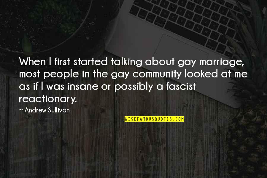 Laid Back Attitude Quotes By Andrew Sullivan: When I first started talking about gay marriage,