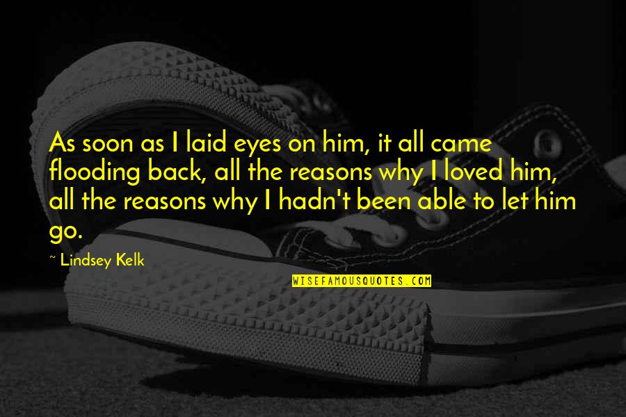 Laid Eyes On You Quotes By Lindsey Kelk: As soon as I laid eyes on him,