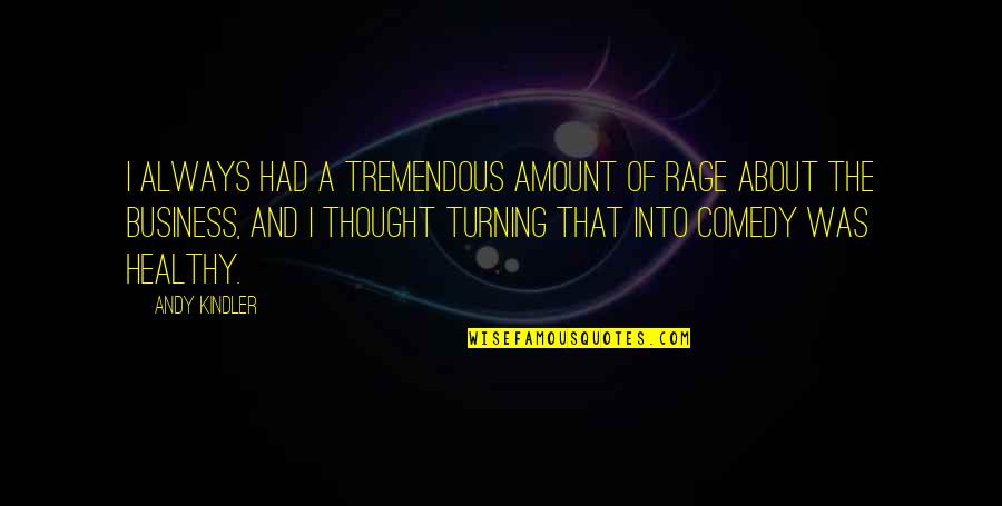 Laidler Mackall Quotes By Andy Kindler: I always had a tremendous amount of rage Laidler Mackall Quotes By Andy Kindler: I always had a tremendous amount of rage