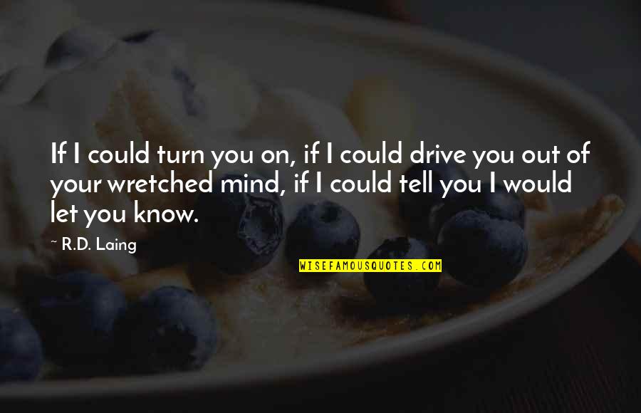 Laing Quotes By R.D. Laing: If I could turn you on, if I