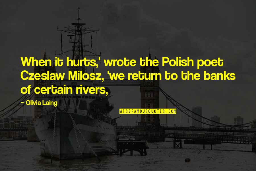 Laing's Quotes By Olivia Laing: When it hurts,' wrote the Polish poet Czeslaw