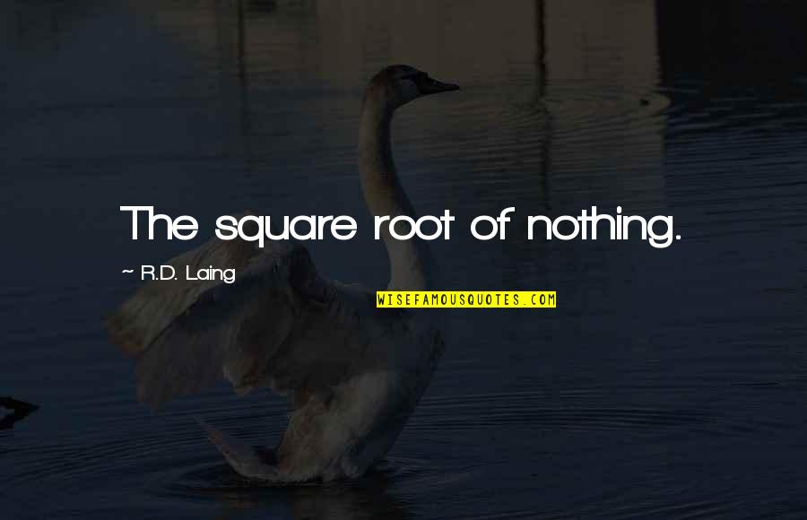 Laing's Quotes By R.D. Laing: The square root of nothing.