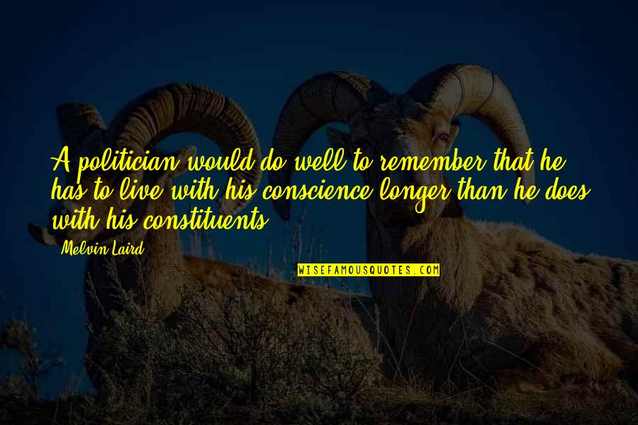 Laird Quotes By Melvin Laird: A politician would do well to remember that