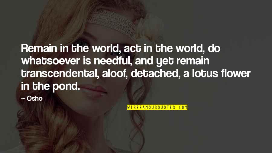 Laissa Sanchez Quotes By Osho: Remain in the world, act in the world, Laissa Sanchez Quotes By Osho: Remain in the world, act in the world,