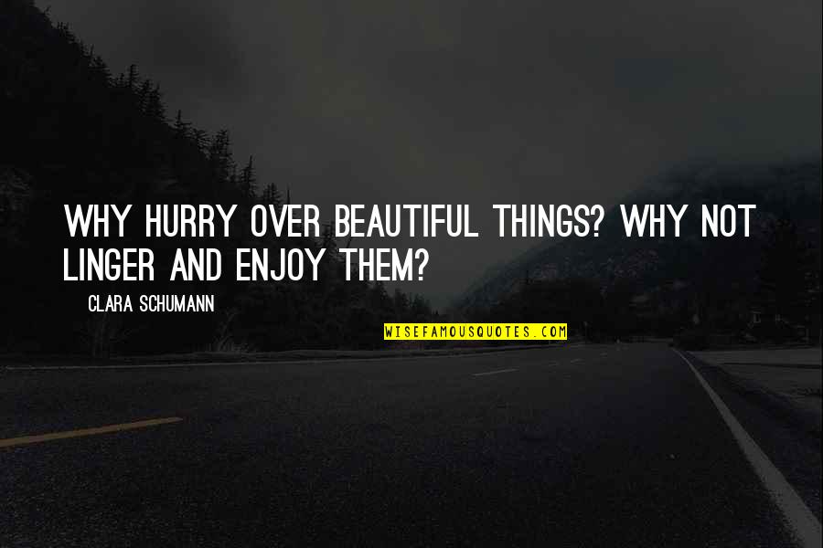 Lakas Ng Loob Quotes By Clara Schumann: Why hurry over beautiful things? Why not linger Lakas Ng Loob Quotes By Clara Schumann: Why hurry over beautiful things? Why not linger