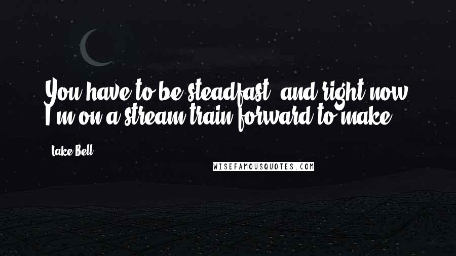 Lake Bell quotes: You have to be steadfast, and right now I'm on a stream train forward to make .