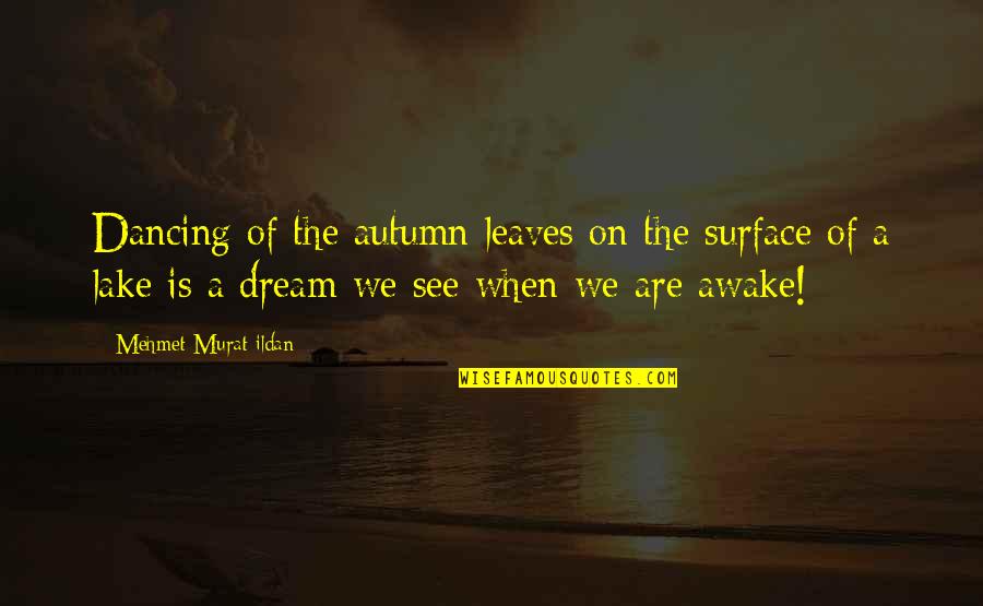 Lake Quotes By Mehmet Murat Ildan: Dancing of the autumn leaves on the surface