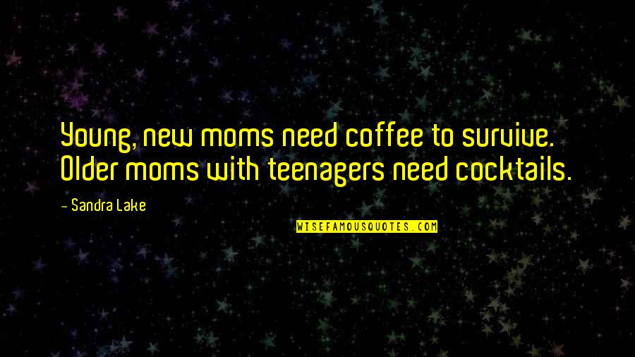 Lake Quotes Quotes By Sandra Lake: Young, new moms need coffee to survive. Older