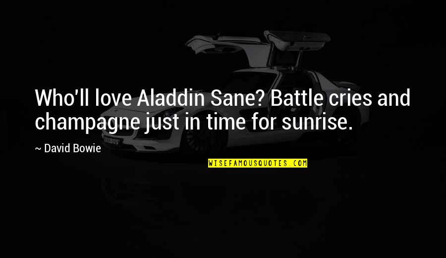 Laketa Cole Quotes By David Bowie: Who'll love Aladdin Sane? Battle cries and champagne