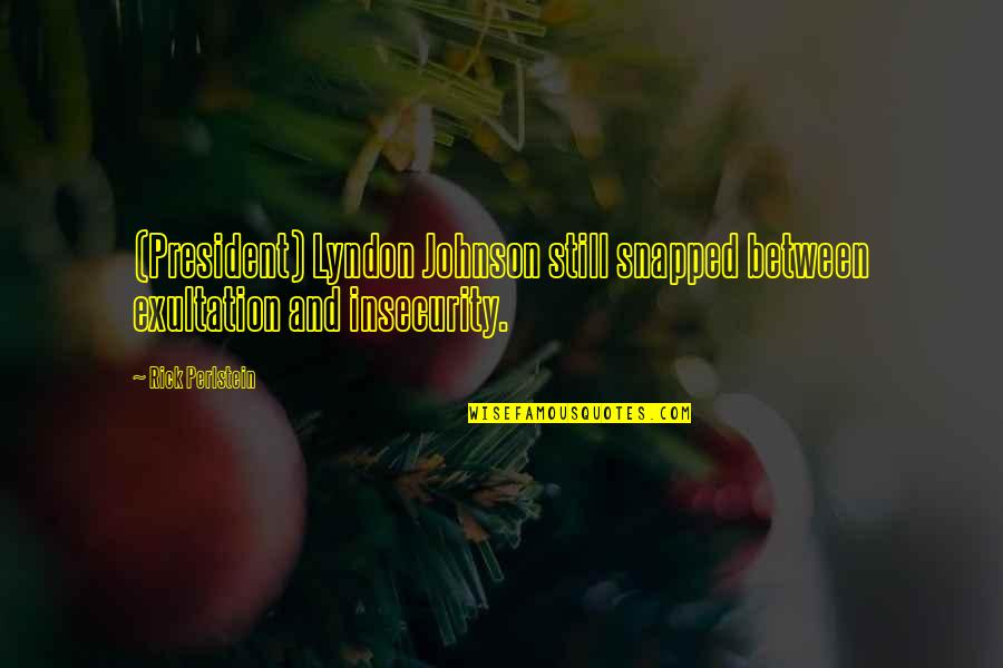 Lakis Gavalas Quotes By Rick Perlstein: (President) Lyndon Johnson still snapped between exultation and